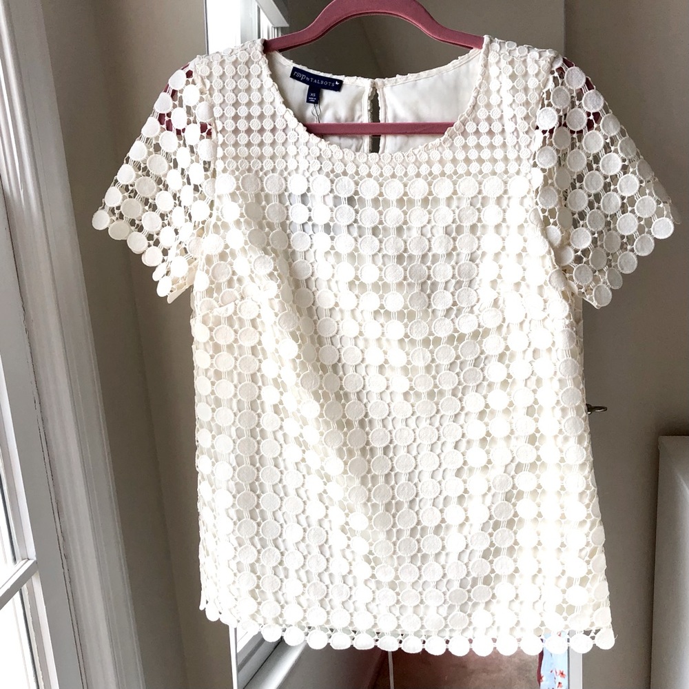 😍 Sz XS Talbots eyelet top brand new